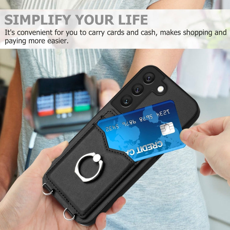 For Samsung Galaxy S22 5G R20 Ring Card Holder Phone Case