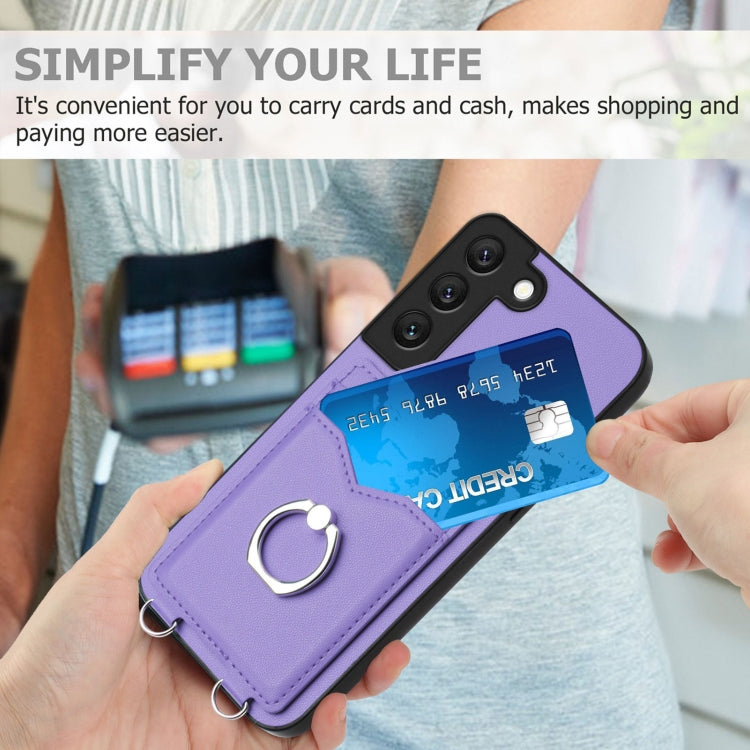 For Samsung Galaxy S22 5G R20 Ring Card Holder Phone Case