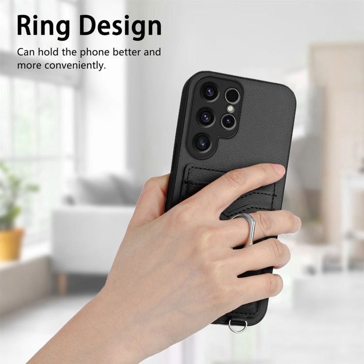 For Samsung Galaxy S22 Ultra 5G R20 Ring Card Holder Phone Case