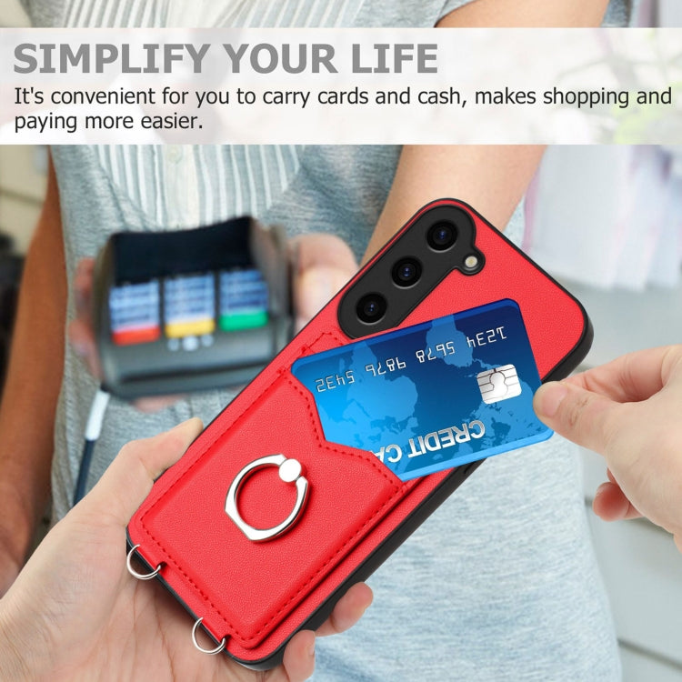For Samsung Galaxy S23+ 5G R20 Ring Card Holder Phone Case