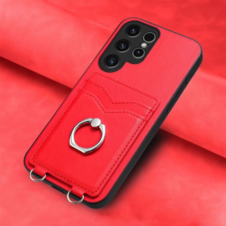 For Samsung Galaxy S23 Ultra 5G R20 Ring Card Holder Phone Case