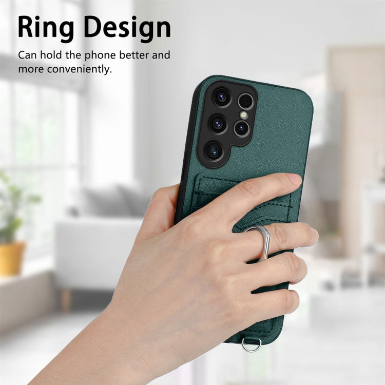 For Samsung Galaxy S23 Ultra 5G R20 Ring Card Holder Phone Case