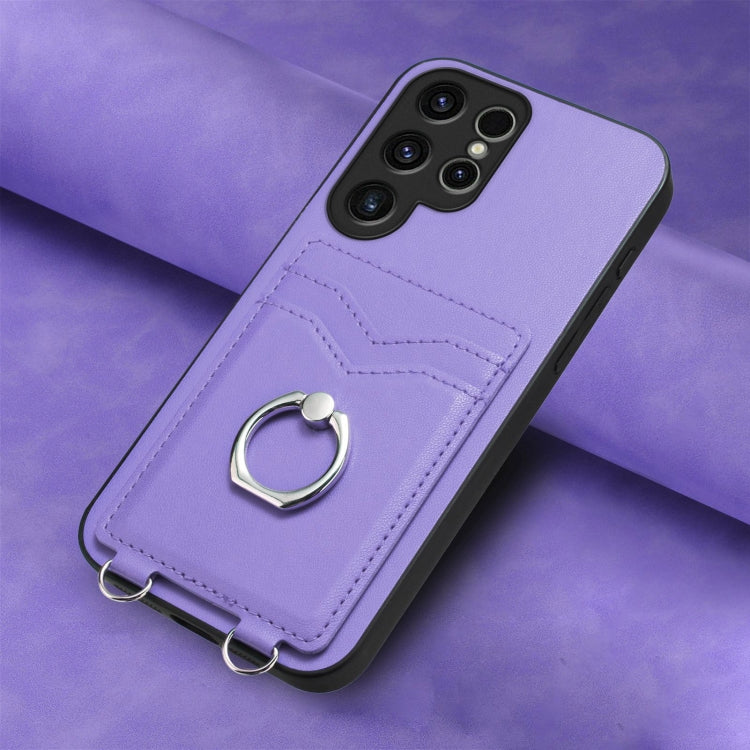 For Samsung Galaxy S23 Ultra 5G R20 Ring Card Holder Phone Case