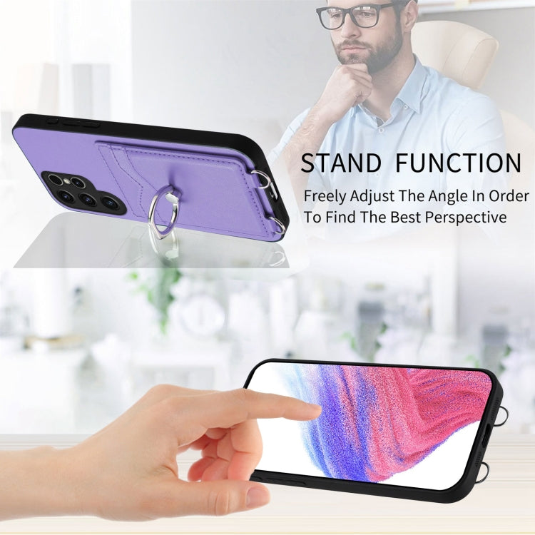 For Samsung Galaxy S23 Ultra 5G R20 Ring Card Holder Phone Case