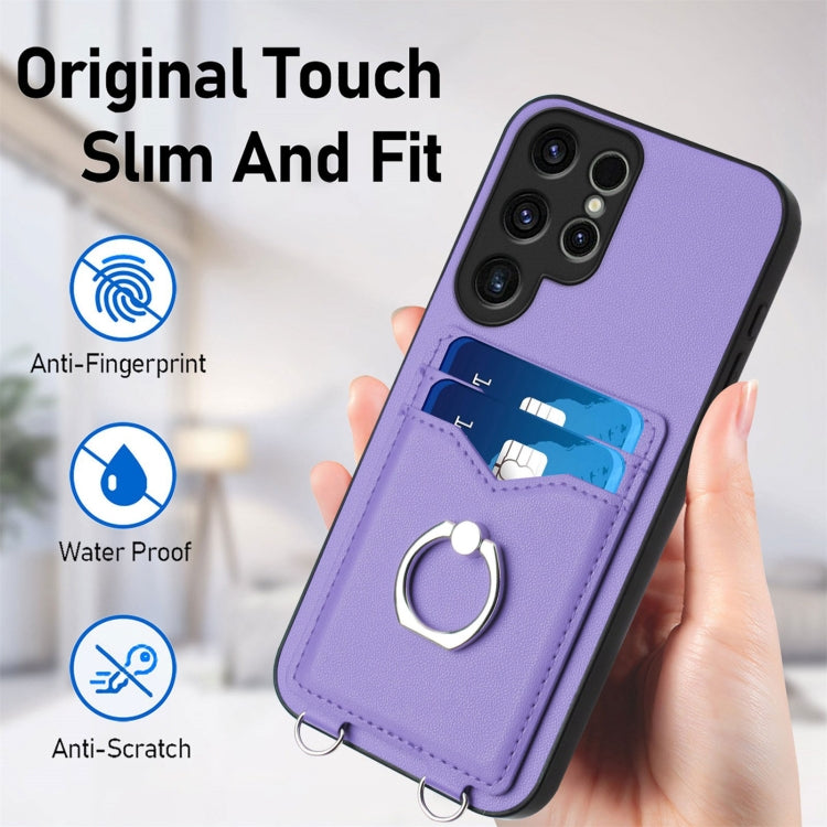 For Samsung Galaxy S23 Ultra 5G R20 Ring Card Holder Phone Case