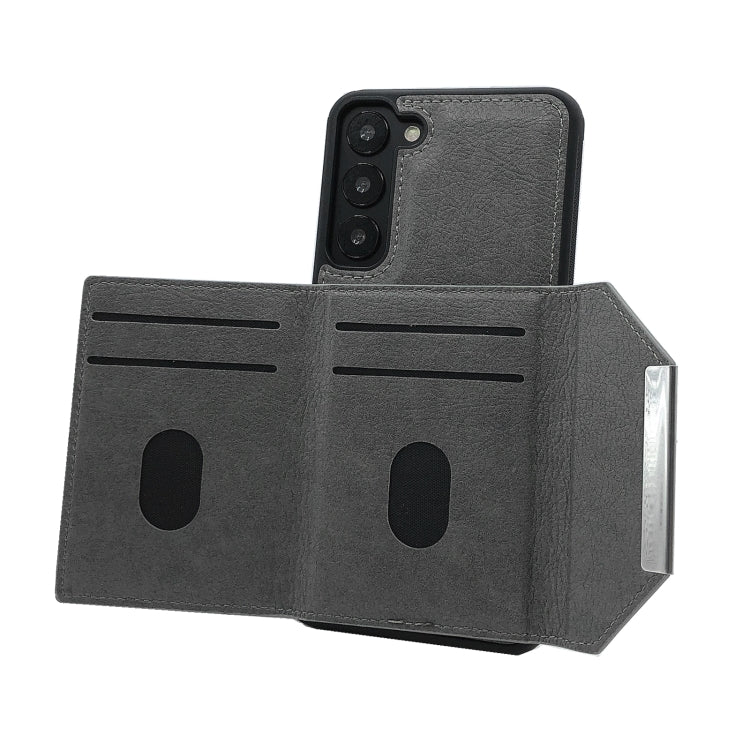 For Samsung Galaxy A55 5G Solid Color Metal Buckle Card Slots Bag Phone Case