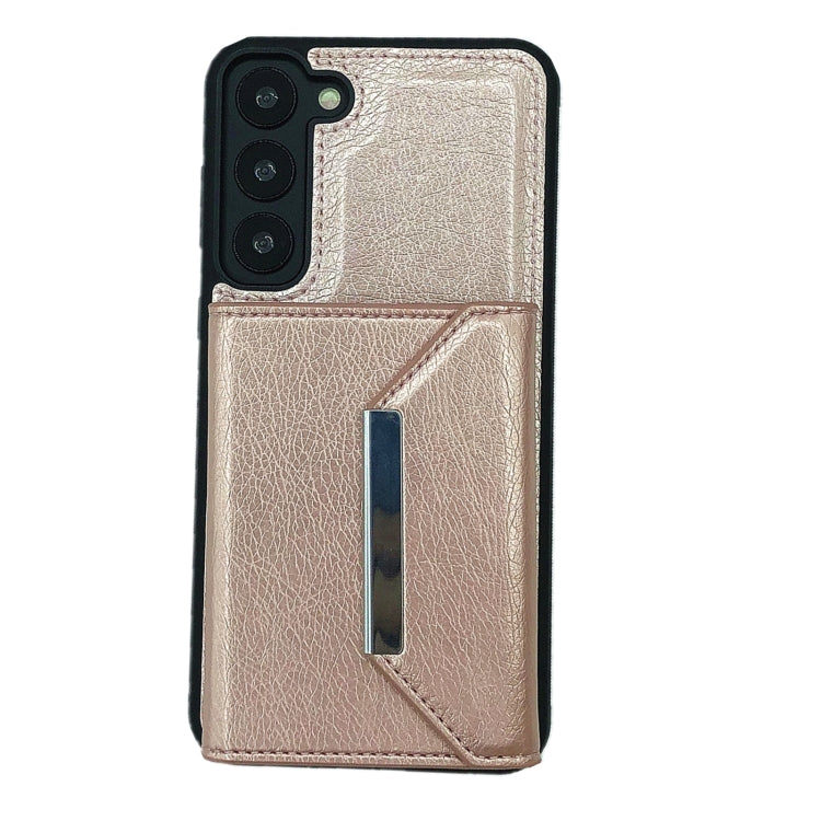 For Samsung Galaxy A55 5G Solid Color Metal Buckle Card Slots Bag Phone Case