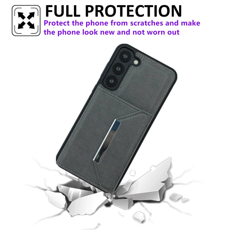 For Samsung Galaxy A35 5G Solid Color Metal Buckle Card Slots Bag Phone Case