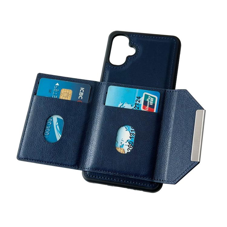 For Samsung Galaxy A06 4G / 5G Solid Color Metal Buckle Card Slots Bag Phone Case