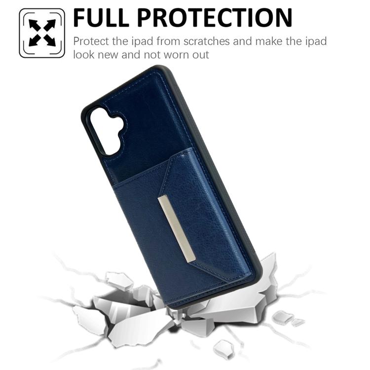 For Samsung Galaxy A06 4G / 5G Solid Color Metal Buckle Card Slots Bag Phone Case