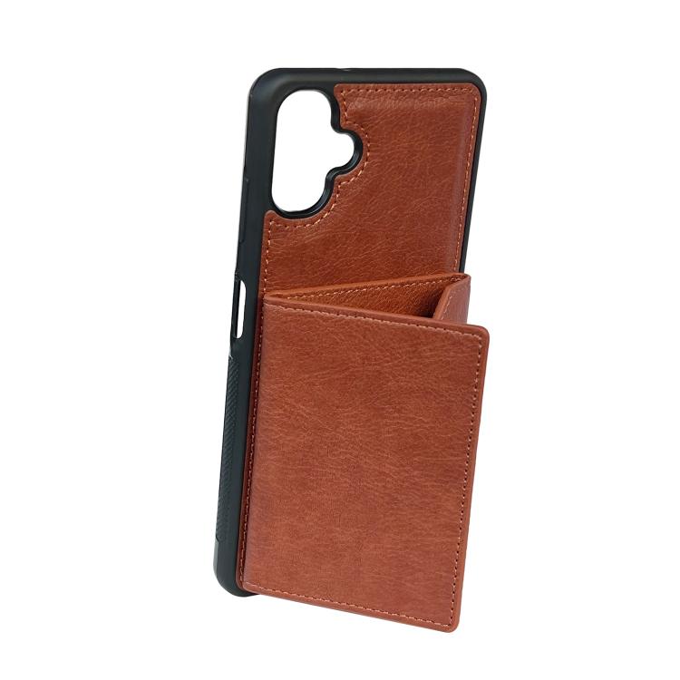 For Samsung Galaxy A06 4G / 5G Solid Color Metal Buckle Card Slots Bag Phone Case