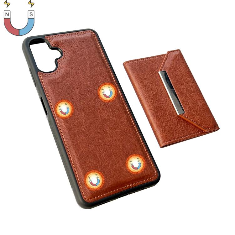 For Samsung Galaxy A06 4G / 5G Solid Color Metal Buckle Card Slots Bag Phone Case