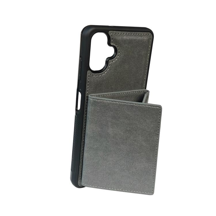 For Samsung Galaxy A06 4G / 5G Solid Color Metal Buckle Card Slots Bag Phone Case