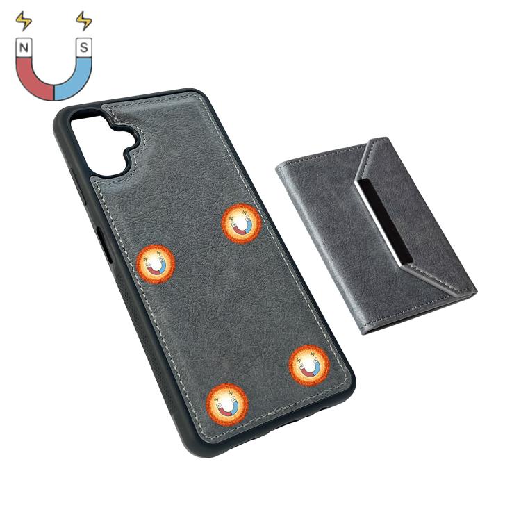 For Samsung Galaxy A06 4G / 5G Solid Color Metal Buckle Card Slots Bag Phone Case