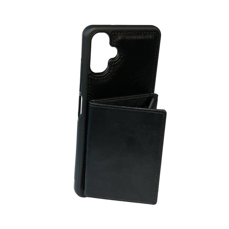 For Samsung Galaxy A06 4G / 5G Solid Color Metal Buckle Card Slots Bag Phone Case
