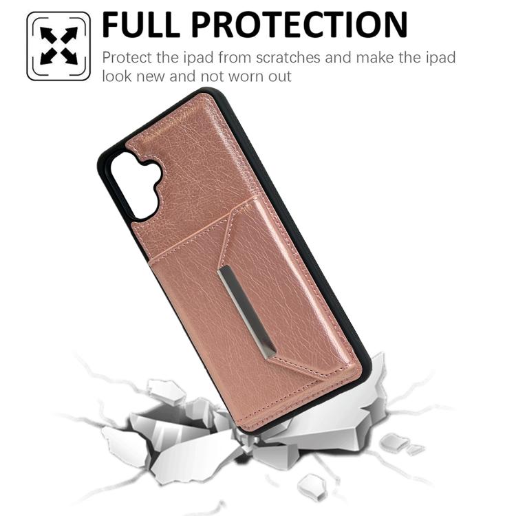 For Samsung Galaxy A06 4G / 5G Solid Color Metal Buckle Card Slots Bag Phone Case