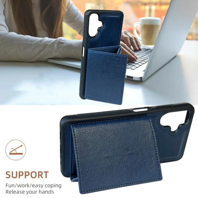 For Samsung Galaxy A26 5G Solid Color Metal Buckle Card Slots Bag Phone Case