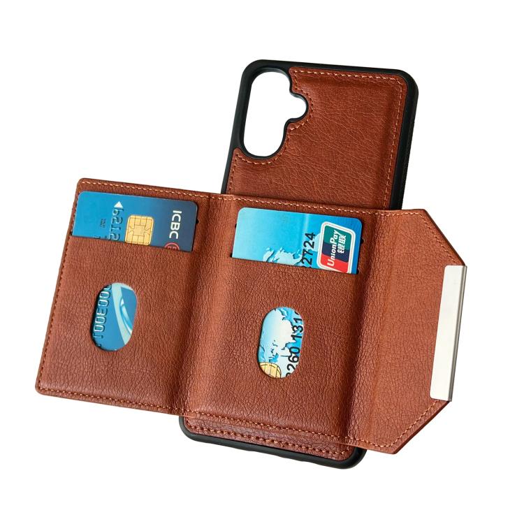 For Samsung Galaxy A26 5G Solid Color Metal Buckle Card Slots Bag Phone Case