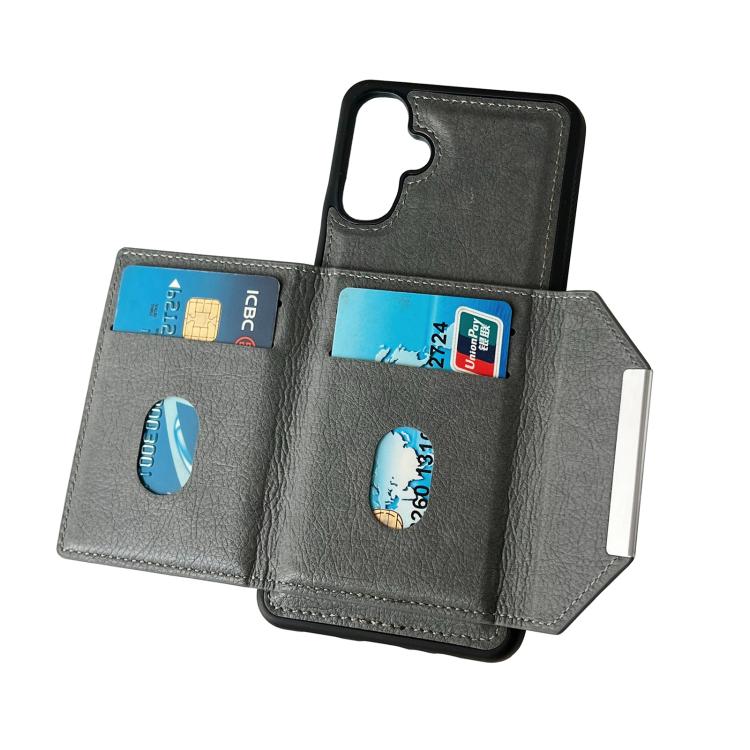 For Samsung Galaxy A26 5G Solid Color Metal Buckle Card Slots Bag Phone Case