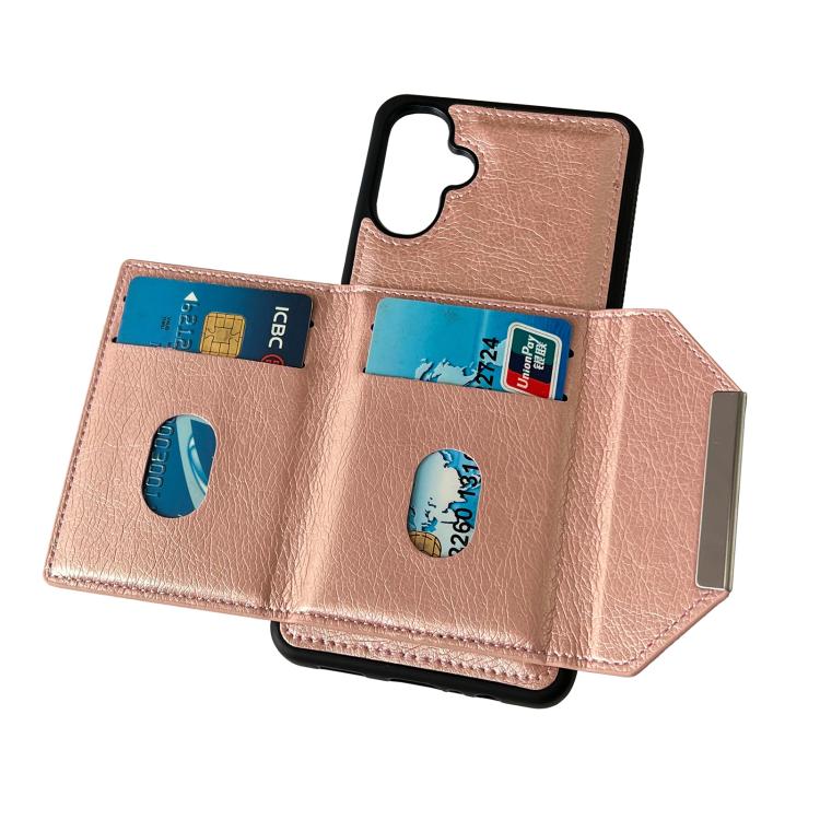 For Samsung Galaxy A26 5G Solid Color Metal Buckle Card Slots Bag Phone Case