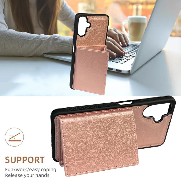 For Samsung Galaxy A26 5G Solid Color Metal Buckle Card Slots Bag Phone Case