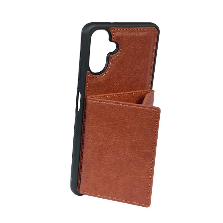 For Samsung Galaxy A36 5G Solid Color Metal Buckle Card Slots Bag Phone Case