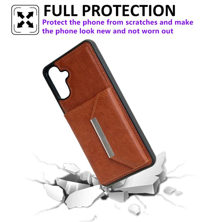 For Samsung Galaxy A36 5G Solid Color Metal Buckle Card Slots Bag Phone Case