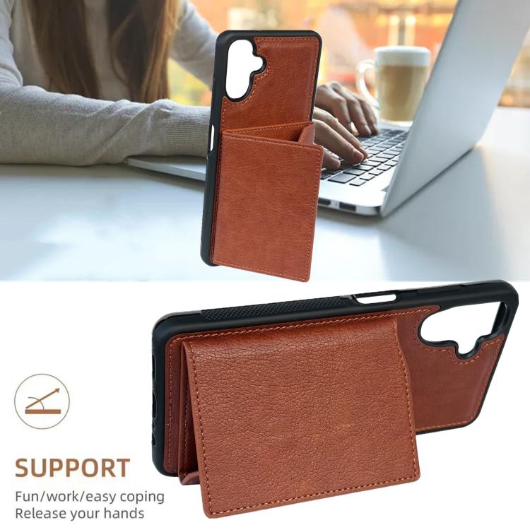 For Samsung Galaxy A36 5G Solid Color Metal Buckle Card Slots Bag Phone Case