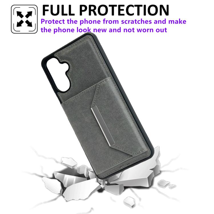 For Samsung Galaxy A36 5G Solid Color Metal Buckle Card Slots Bag Phone Case