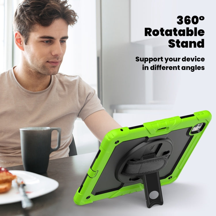 For iPad Pro 13 2025 / 2024 Turntable Holder Silicone Hybrid PC Tablet Case with Shoulder Strap