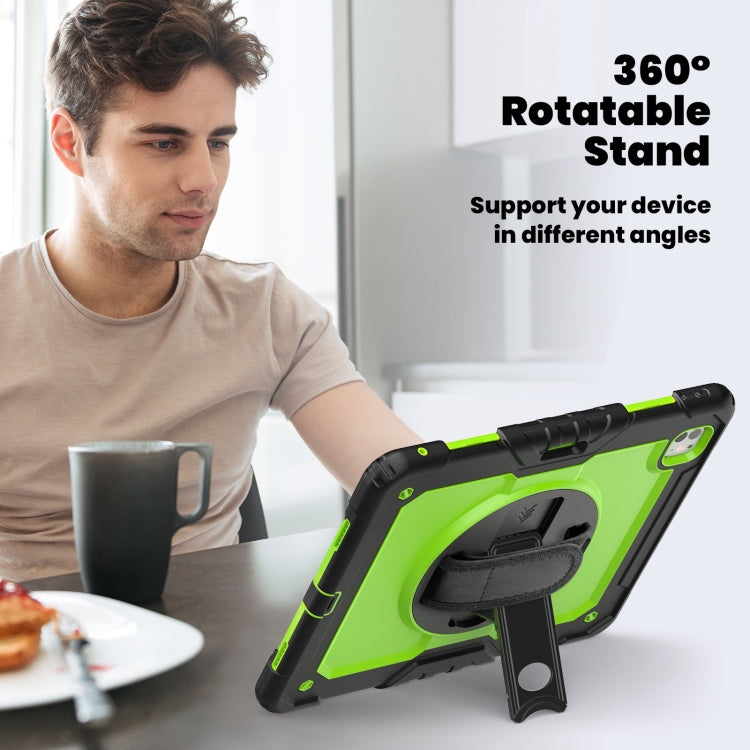 For iPad Pro 13 2025 / 2024 Turntable Holder Silicone Hybrid PC Tablet Case with Shoulder Strap