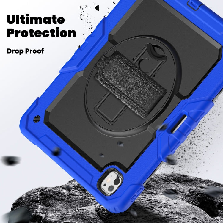 For iPad Pro 13 2025 / 2024 Turntable Holder Silicone Hybrid PC Tablet Case with Shoulder Strap