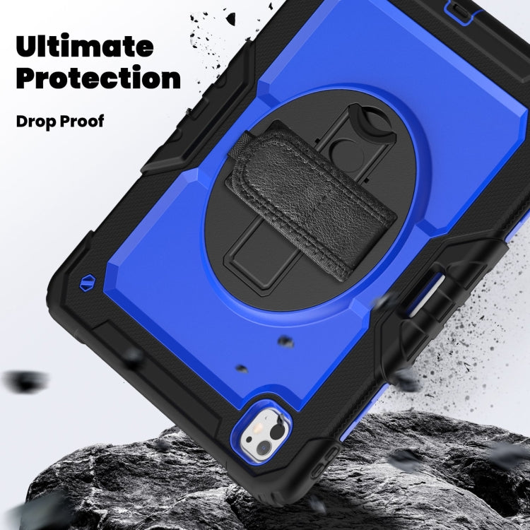 For iPad Pro 13 2025 / 2024 Turntable Holder Silicone Hybrid PC Tablet Case with Shoulder Strap