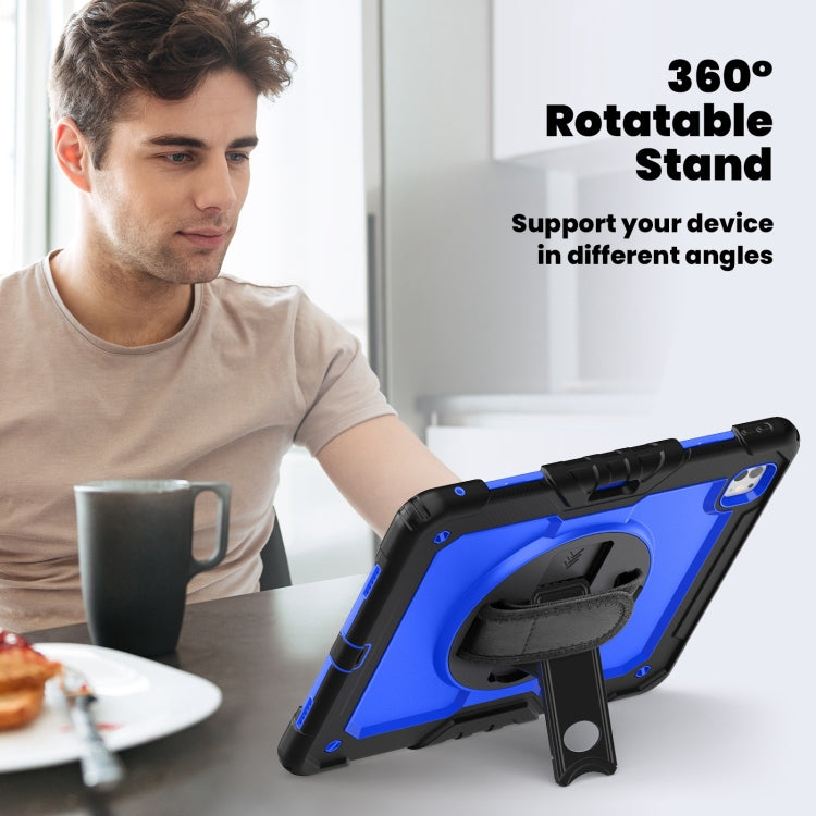 For iPad Pro 13 2025 / 2024 Turntable Holder Silicone Hybrid PC Tablet Case with Shoulder Strap