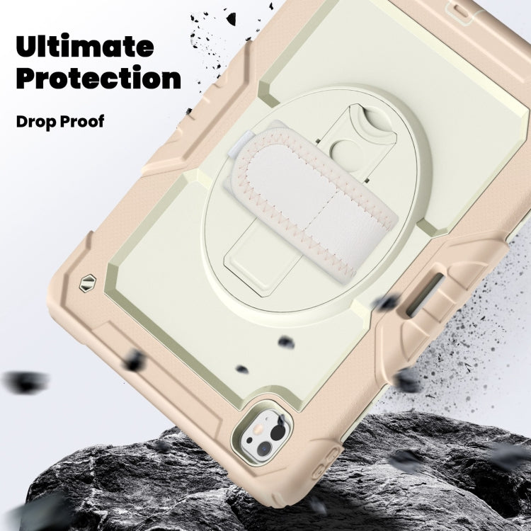 For iPad Pro 13 2025 / 2024 Turntable Holder Silicone Hybrid PC Tablet Case with Shoulder Strap