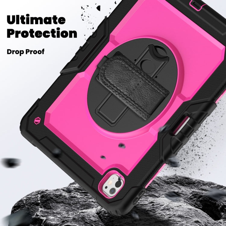 For iPad Pro 13 2025 / 2024 Turntable Holder Silicone Hybrid PC Tablet Case with Shoulder Strap