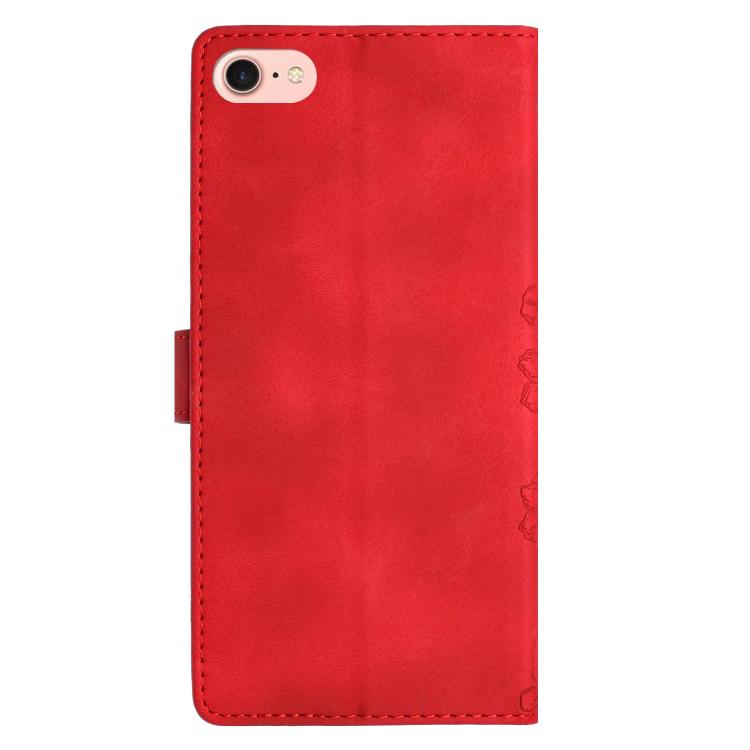 For iPhone 16e / 17e Cherry Blossom Butterfly Skin Feel Embossed PU Phone Case