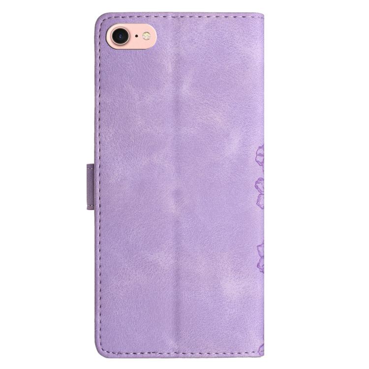 For iPhone 16e / 17e Cherry Blossom Butterfly Skin Feel Embossed PU Phone Case