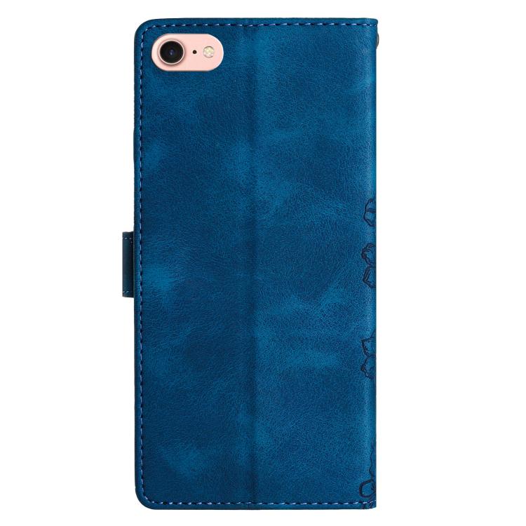 For iPhone 16e / 17e Cherry Blossom Butterfly Skin Feel Embossed PU Phone Case