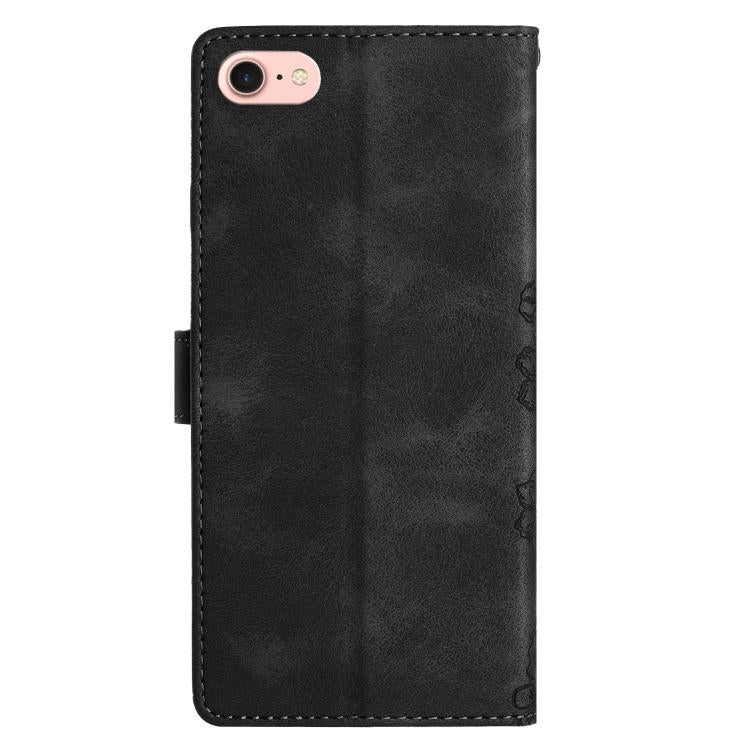 For iPhone 16e / 17e Cherry Blossom Butterfly Skin Feel Embossed PU Phone Case