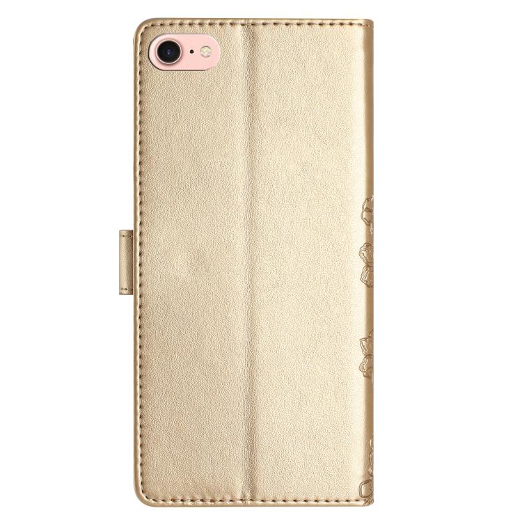 For iPhone 16e / 17e Cherry Blossom Butterfly Skin Feel Embossed PU Phone Case