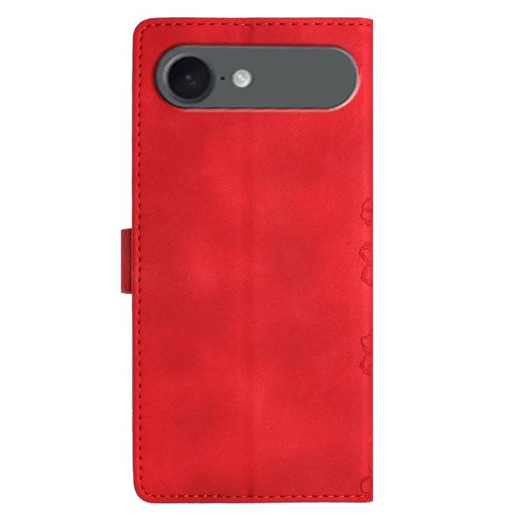 For iPhone Air Cherry Blossom Butterfly Skin Feel Embossed PU Phone Case