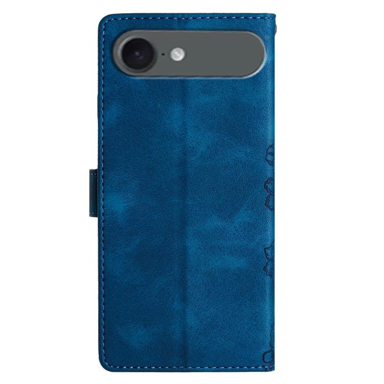 For iPhone Air Cherry Blossom Butterfly Skin Feel Embossed PU Phone Case