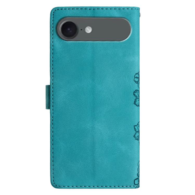 For iPhone Air Cherry Blossom Butterfly Skin Feel Embossed PU Phone Case