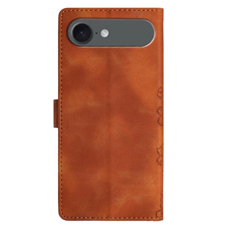 For iPhone Air Cherry Blossom Butterfly Skin Feel Embossed PU Phone Case