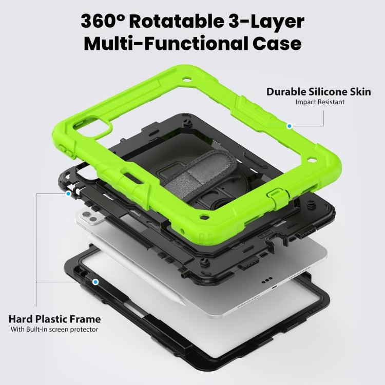 For iPad Pro 11 2025 / 2024 Silicone Hybrid PC Tablet Case with Shoulder Strap