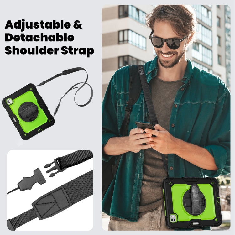 For iPad Pro 11 2025 / 2024 Silicone Hybrid PC Tablet Case with Shoulder Strap