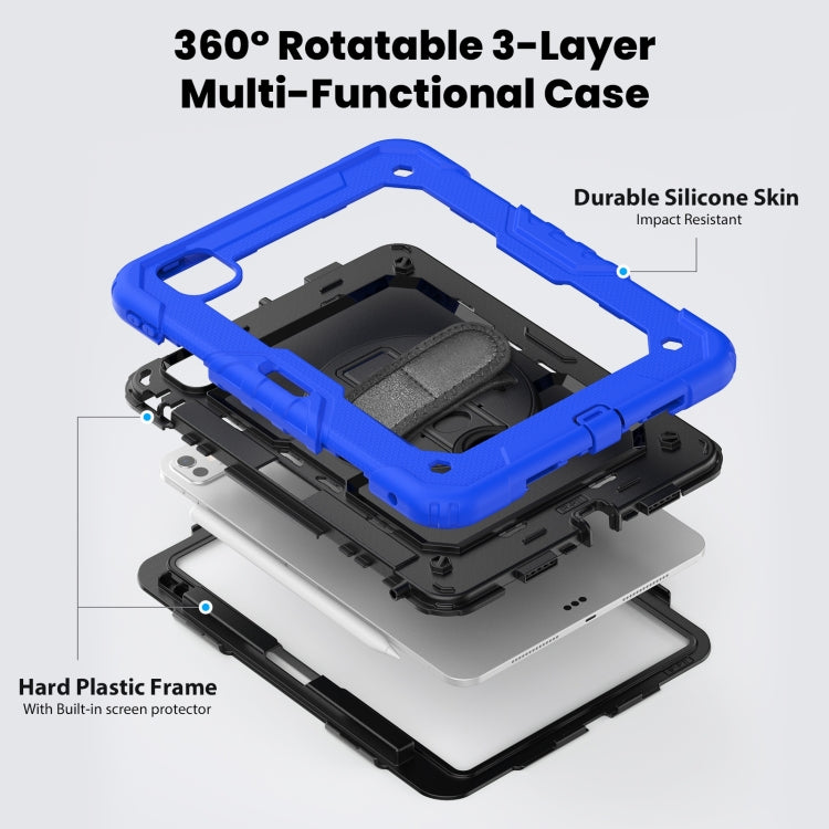 For iPad Pro 11 2025 / 2024 Silicone Hybrid PC Tablet Case with Shoulder Strap