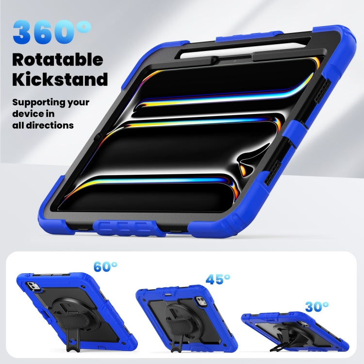 For iPad Pro 11 2025 / 2024 Silicone Hybrid PC Tablet Case with Shoulder Strap