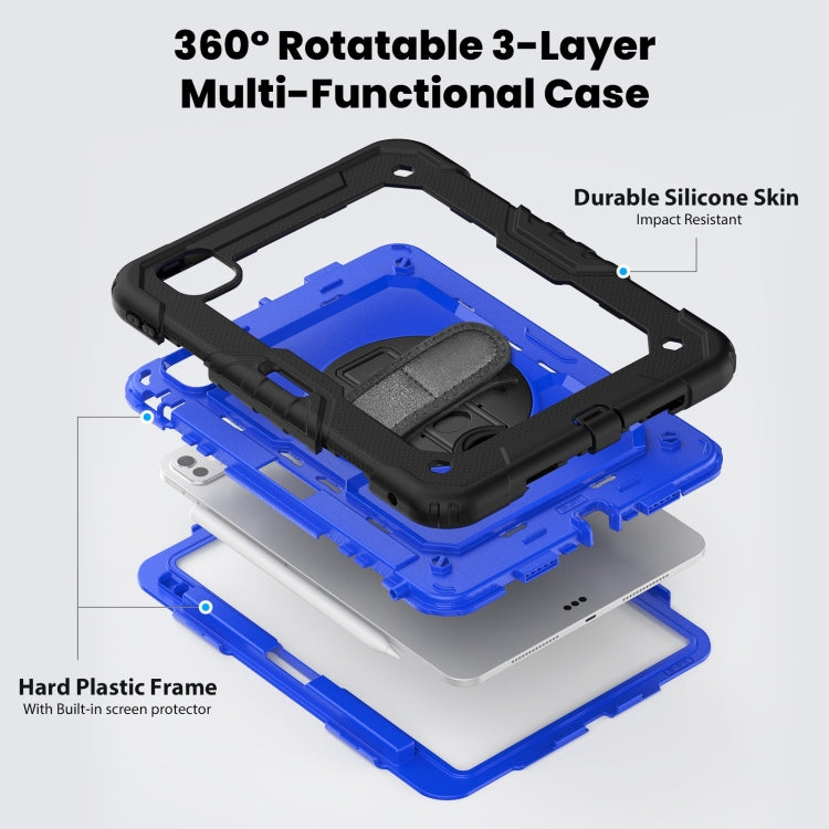For iPad Pro 11 2025 / 2024 Silicone Hybrid PC Tablet Case with Shoulder Strap